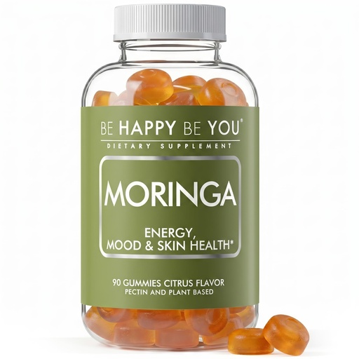 [BRSRGCY5BMHBQE3O] Moringa Gummies for Energy, Mood & Skin Health - 90 Count Citrus Flavor - Vegan Pectin Based - Non GMO - Gelatin Free - Made in USA