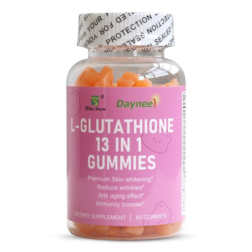 [BRSRAFQKCUHAOFYY] L-Glutathione 13 in 1 Gummies 1200mg, Reduce Wrinkles, Anti-Aging Support, Immunity Booster, Vegan, Non-GMO, 60 Count