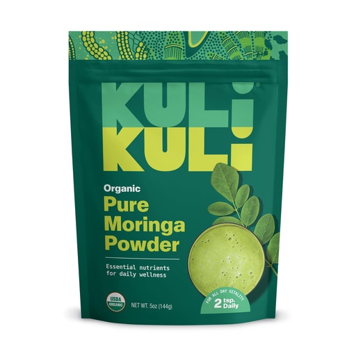 [BRSROAACBMOWAGQU] Kuli Kuli Moringa Oleifera Organic Leaf Powder & Green Smoothie, 100% Pure USDA Certified & Non-GMO Moringa Powder, Great with Smoothies, Tea, and Food - Single Pack, 5 oz.