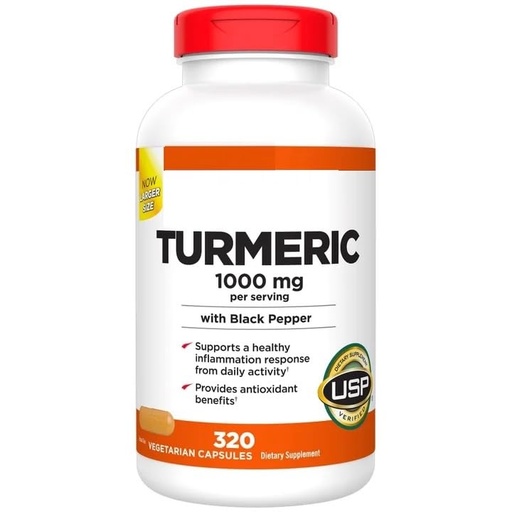 [BRSREBQ5O56A2E3K] Signature Turmeric Root Extract, 1000 mg | Supports a Healthy Inflammation Response | Provides Antioxidant Benefits - 320 Capsules