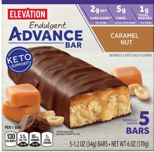 [BRSRA2TRDMHGCCLK] Generic Elevation Caramel Nut Endulgent Advance Bars, 5 count
