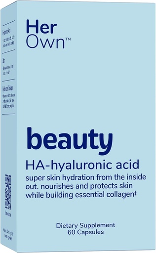 [BRSROEDQOB7AYGTH] Her Own Beauty Hyaluronic Acid Capsules, Skin Hydration, Nourishes and Protects Skin, Essential Collagen, Hyaluronic Acid, Supports Beautiful Skin, with Zinc, Magnesium, Vitamin C, 60 Count