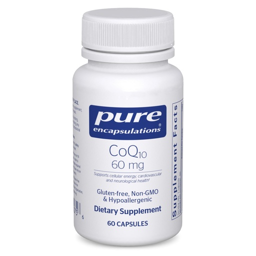 [BRSWIY37BEARYHQZ] Pure Encapsulations CoQ10 60 mg | Coenzyme Q10 Supplement for Energy, Antioxidants, Brain and Cellular Health, Cognition, and Cardiovascular Support* | 60 Capsules