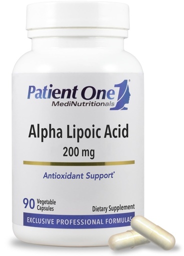 [BRSWG2QTOB6B4G3X] Patient One Alpha Lipoic Acid (ALA) 200 mg | Antioxidant Supplement to Support Nerve and Liver Health* | 90 Capsules
