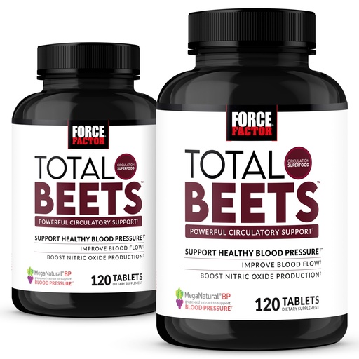 [BRSW2GT2BAJRAETP] Force Factor Total Beets Nitric Oxide Supplement with Beet Root Powder, Nitrates, Grapeseed Extract for Circulation, Cardiovascular, Heart Health, 240 Tablets, 2 Pack