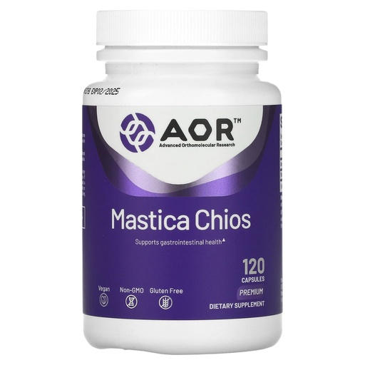 [BRSWYGQDC5YA2ALP] AOR Mastica Chios 400 mg, 120 Vegan Capsules, 40-Day Supply, Pure Mastic Gum from Chios Greece, Digestive Support, Gluten Free, Non-GMO, Daily Balance