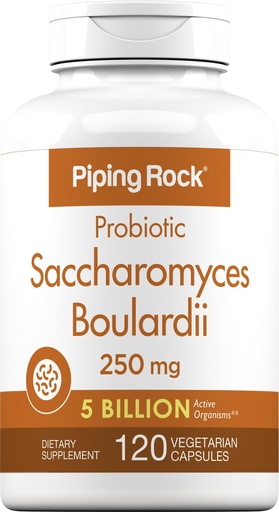 [BRSRAYD6OQBWG2TG] Piping Rock Saccharomyces Boulardii Probiotic Supplement | 5 Billion CFU | 120 Capsules | 250 mg | Vegetarian, Non-GMO, Gluten Free