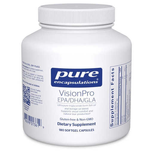 [BRSWIZYNCAAWYFY3] Pure Encapsulations VisionPro EPA/DHA/GLA | Supports Natural Tear Production and Retention of Eye Moisture* | 180 Softgel Capsules