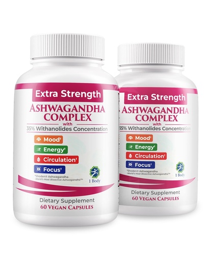 [BRSROBD2OQFWAC3L] 1 Body Ashwagandha Complex Supplement, Focus and Energy Support, 120 Vegan Capsules
