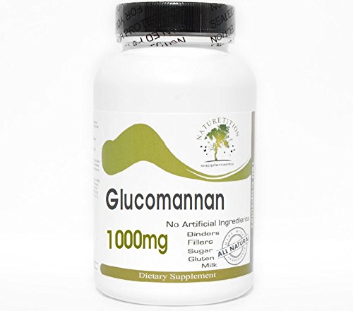 [BRSWKE37OIDQEHLM] Glucomannan 1000mg ~ 90 Capsules - No Additives ~ Naturetition Supplements