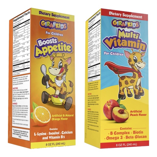 [BRSRACD3CACG23DU] GirafKids Appetite & Multivitamin Bundle, Complete Daily Support for Kids