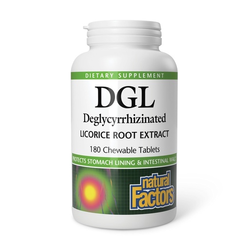 [BRSWIEDQOYBWEH3M] Natural Factors DGL Chewable - Digestive Support Supplement with Licorice Root Extract - Chewable Tablets Support Stomach Lining & Health - Non-GMO & Gluten-Free - 180 Chewable Tablets (180 Servings)