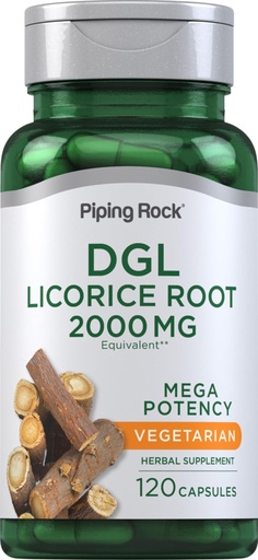 [BRSRO2Y2OQCBUADX] Piping Rock DGL Supplement | 120 Capsules | Licorice Root | Mega Potency | Herbal Extract | Vegetarian, Non GMO, Gluten Free