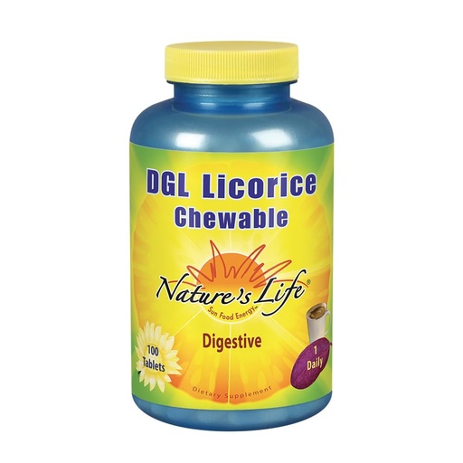 [BRSWIYTYCUPRWAAZ] Nature's Life DGL Licorice Tablets, 380 Mg, Chewable, 100 Count