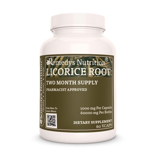 [BRSWYZQ6CUMQM2Q3] Remedy's nutrition Licorice Root | 1,000 mg, 60 Vegan Capsules Herbal Dietary Supplement | Two Month Supply
