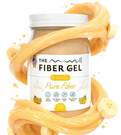 [BRSRGZQ5OEMGMDL7] The Fiber Gel High Dietary Fiber Prebiotic Gel Formula — 100% Natural & Clean Label — Plant-Based Psyllium Husk & Inulin Complex — Keto Friendly, Vegan, No Added Sugar — Banana, 16 oz
