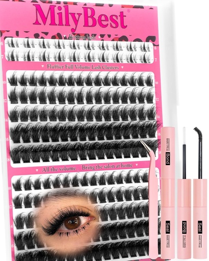 [BRSREFA5PJ5RAAD6] Cove Lash Clusters Kit Eyelash Clusters with Bottom Lashes 10-18mm Manga Fairy Individual Lashes Wispy Fluffy Cluster Eyelash Extensions Bond & Seal Spiky D Curl Lash Extension Kit by MilyBest