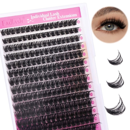 [BRSRAYIYOZ5RYHL4] Cluster Lashes 8-16mm Lash Clusters 100 D Lash Extension Clusters Individual Lashes Soft DIY Eyelash Extensions Mixed Tray Eyelash Clusters Natural Look (100D-0.07D, 8-16mm)