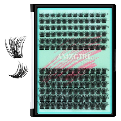 [BRSRACYNBYBWY3LV] Lash Clusters 144Pcs Eyelash Extension Midnight Lashes Extensions Natural Cluster Lashes for Individual Eyelashes Extension by AMZGlRL(D-Mix8-16mm)