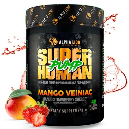 [BRSW2ZTQBYAWKE3J] ALPHA LION Superhuman Pump Pre Workout Powder, Nootropic Caffeine & Stim Free Preworkout Supplement, Nitric Oxide Booster, Muscle Gainer, Energy & Focus (42 Servings, Mango Veiniac Flavor)
