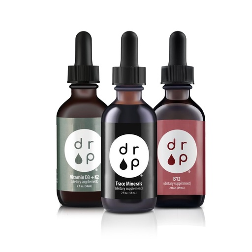[BRSWYEAEB4BGCAYY] Drop Supplements Organic Trace Minerals Electrolyte Drops, Vitamin D3+K2 Drops and Vitamin B12 Liquid Drops Bundle