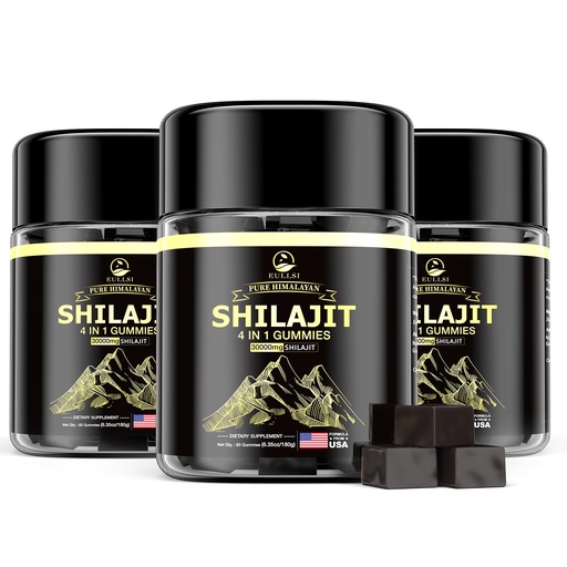 [BRSRGFIZOB6WKFDF] Pure Shilajit Gummies for Men & Women, Organic Ashwagandha Gummies, 85+ Trace Minerals & 75% Fulvic Acid for Energy, Stamina & Immune Support, Vegan Non-GMO