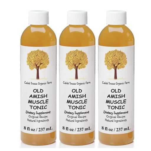 [BRSWIBAEBAAGMDDA] Caleb Treeze Old Amish Muscle Tonic 8 fl oz, Restless Legs, Muscle Cramps & Spasm Relief, Leg Cramps Relief, Foot Cramps Relief- Pack of 3