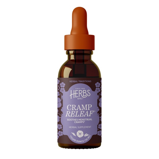 [BRSWIYQTO4DQ2HA5] Herbs Etc. Cramp ReLeaf (Menstrual) Classic Liquid Extract - Cycle Support Supplement that Soothes Cramps - Black Haw, Cramp Bark & Wild Yam Root - Gluten-Free & Vegan - 1 fl oz (30 Servings)