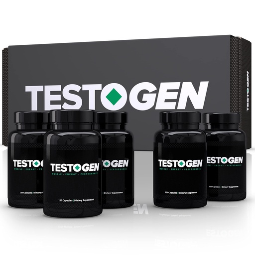 [BRSW2EADDIFGMFLX] TestoGen Booster for Men - Natural Male Supplement to Combat Low Energy, Fight Fatigue, Support Weight Control & Boost Muscle Growth - 5-Month Supply