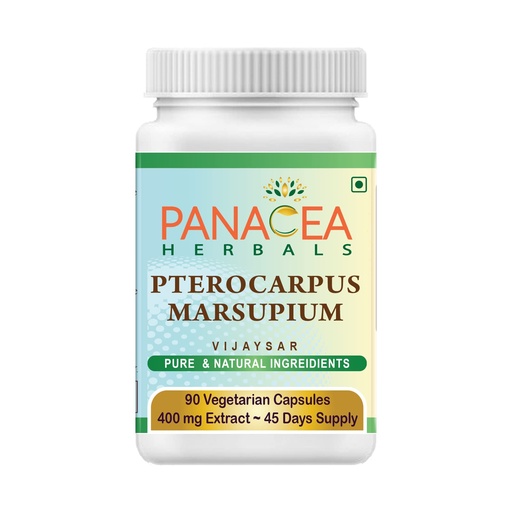[BRSW2FQ5OB4GYDQV] Panchaveda Pterocarpus Marsupium Capsules (90 Veg Caps 400 mg Vijaysar Extract). Indian Kino Tree, Bijasar, Bijak Natural Pure Herb.