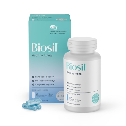 [BRSROYDYDMGR6AAZ] Biosil Healthy Aging - 60 Capsules - Beauty, Vitality & Thyroid Support - with Patented ch-OSA & Selenium - 30-Day Supply