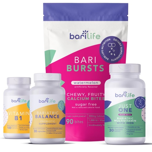 [BRSRAYY7DJ4BUCTB] Bari Life Post-Op, Gastric Sleeve, Gastric Bypass Vitamin and Supplement Starter Kit (Watermelon)