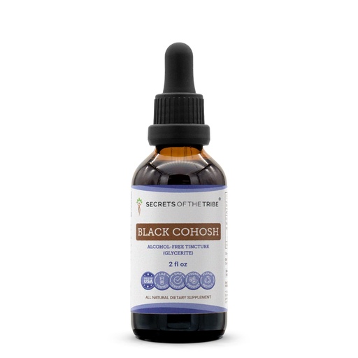 [BRSWGYYZOYMBAFY6] Secrets of the Tribe Black Cohosh Tincture Alcohol-Free Liquid Extract, Responsibly farmed Black Cohosh (Cimicifuga Racemosa) Dried Root (2 FL OZ)