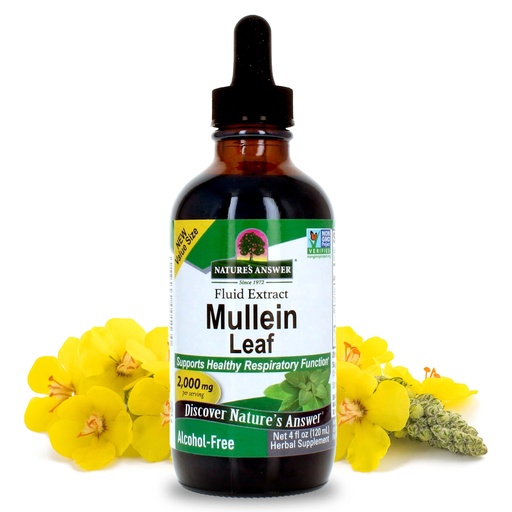 [BRSREHY2OQHBSDTX] Nature's Answer Mullein Herb - Mullein Leaf Extract for Lungs - Alcohol Free, Non GMO, Made in USA - Supports Respiratory Function & Promotes Healthy Lungs - Mullein Leaf Extract (4 Ounce)