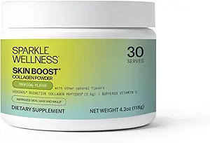 [BRSWGBT4OYDRGD35] Sparkle Wellness VERISOL Bioactive Hydrolyzed Collagen Peptides | Collagen Powder Supplement with Vitamin C for Skin, Hair & Nail Health | Skin Boost (Tropical) [30-Serves]