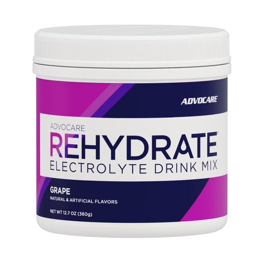 [BRSRMZYPBZ6WGFI6] AdvoCare Rehydrate - Electrolyte Drink Mix - Includes Magnesium, Sodium, Potassium & Calcium - Antioxidant & Amino Acid Fortified - Supports Hydration & Recovery - Grape, 12.7 oz