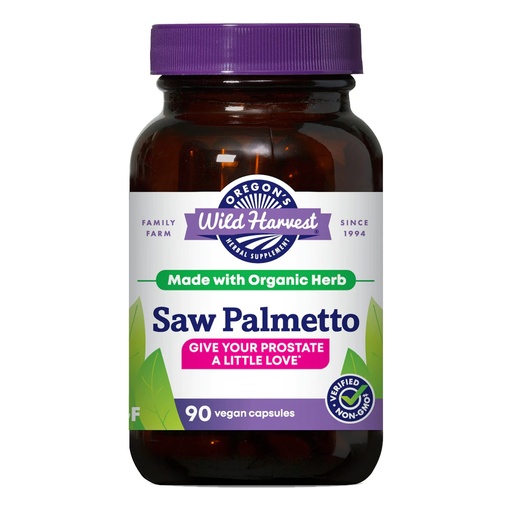 [BRSWIYT7DEPACDTG] Oregon's Wild Harvest Saw Palmetto Organic Capsules, 90 Count Vegetarian Capsules, 1170mg