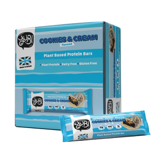 [BRSRMHQBAUDQO335] YuBi Bars - Cookies & Cream Protein Bars - 100 Calories, 10g of Protein, 1g of Sugar, Low Carb, Palm Oil Free/Non-GMO, Gluten Free, Dairy Free, Healthy Snack, Non-GMO - 14.8oz (12 Pack, Cookies & Cream)