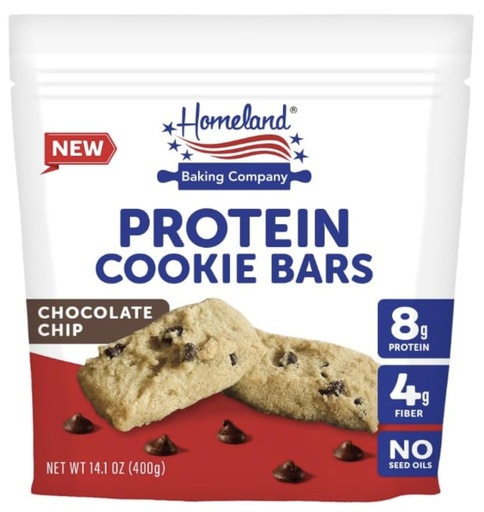 [BRSRGAA6PIBWMAYU] HOMELAND BAKING COMPANY PROTEIN COOKIE BARS | CHOCOLATE CHIP | 14.1 OZ