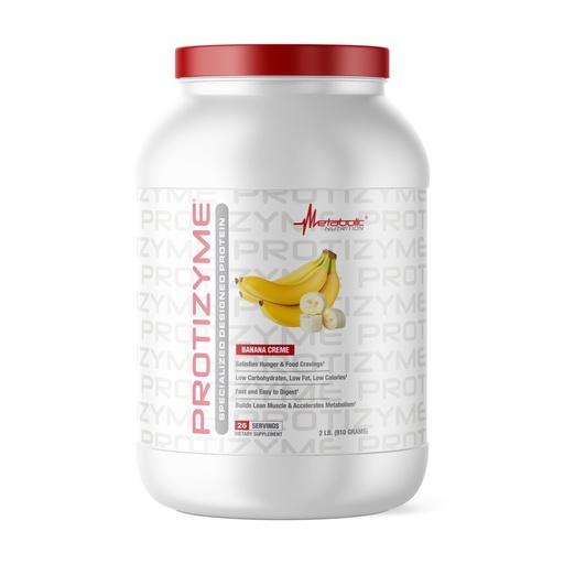 [BRSWKHD3AF5R4CLZ] Metabolic Nutrition - Protizyme - Whey Protein Powder, High Protein, Low Carb, Low Fat with Digestive Enzymes, 24 Essential Vitamins and Minerals, Banana Creme, 2 Pound