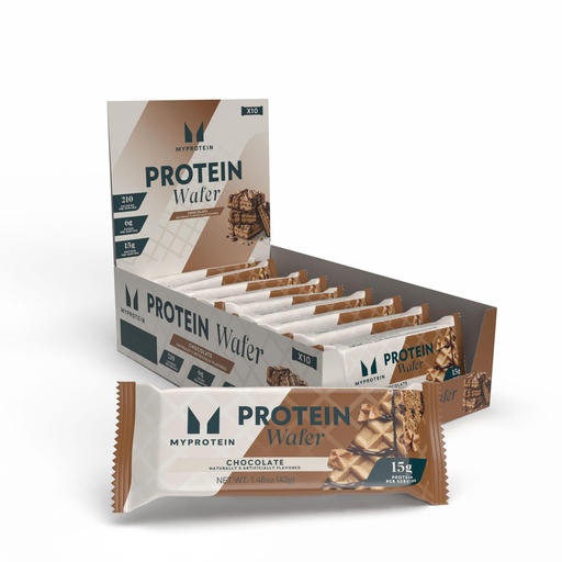 [BRSROBT2CEIG2FL4] Myprotein Crispy Protein Wafers | 15g Protein | Box of 10 | Chocolate | High Protein Snack Bar | Milk & Whey Isolate | Low Sugar