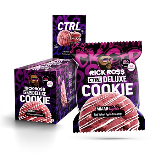 [BRSRGHYTPJ4GG336] Protein Cookie - Miami Nights – Red Velvet Apple Cinnamon Flavor – 15g Protein with Collagen – Soft-Baked High Protein Snack – Individually Wrapped – 12 Pack