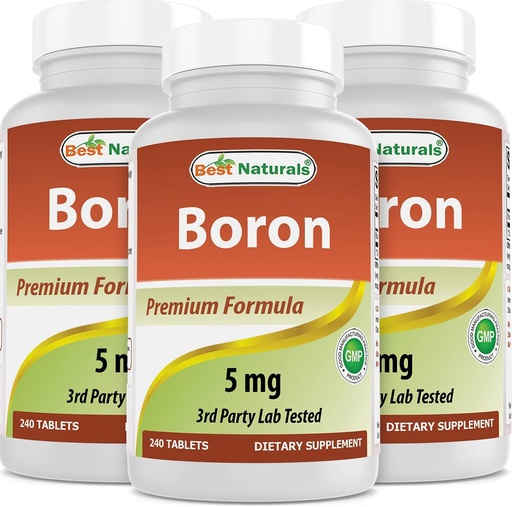 [BRSW2AQEB4IQOC3V] Meilleurs suppléments naturels de bore 5 mg 240 comprimés (240 Nombre (paquet de 3))