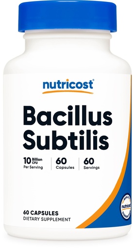 [BRSRYY32OEBWGCAV] Nutricost Bacillus Subtilis (10 Billion CFU) 60 Capsules - Vegan, Gluten-Free, GMO-Free