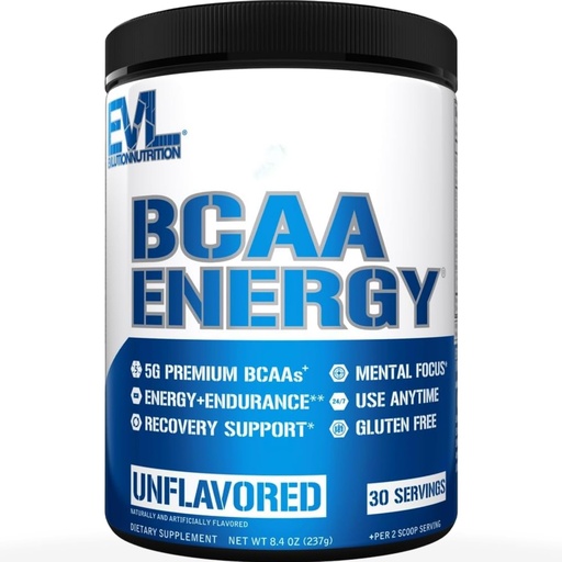 [BRSRGBD5BEPRMCLO] EVL BCAAs Amino Acids Powder - Rehydrating BCAA Powder Post Workout Recovery Drink with Natural Caffeine - BCAA Energy Pre Workout Powder for Muscle Recovery Lean Growth and Endurance - Unflavored