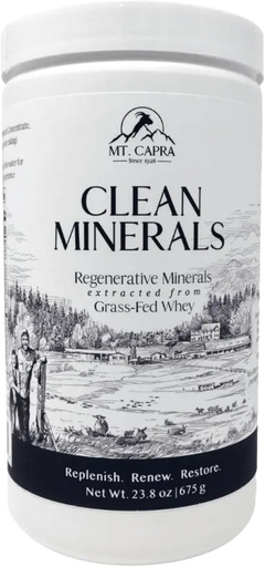 [BRSROYI5OUMBGC3F] Mt. Capra Clean Minerals | Regenerative Minerals Extracted from Grass-Fed Goat Whey, Over 1000 mg Potassium, 240 mg Calcium, Multimineral, Bioavailable, Easy to Digest | 30 Servings - 23.8 oz
