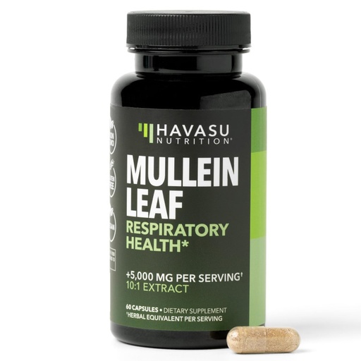 [BRSRA2Y6CUCBE23V] Mullein Leaf Capsules for Respiratory Health - 500mg Mullein Extract for Lung Support and Immune Function - 60 Count - Vegan, Non-GMO Capsules - Herbal Supplement for Daily Wellness - 2 Month Supply