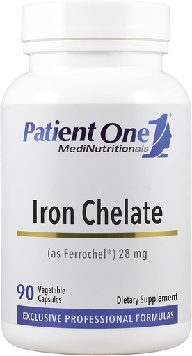 [BRSWGFQPCJ6QICY7] Pacientes One Iron Chelate 28mg tención Suplemento para apoyar la formación y función de células rojas de sangre* ← Ferrochel Brand Iron Bisglycinate TEN 90 Capsules