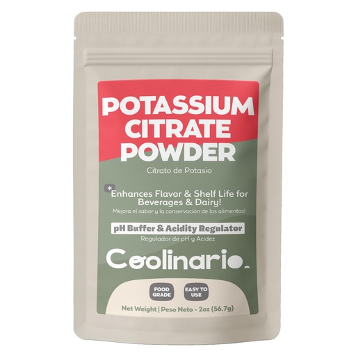 [BRSREYYOCEBAEG3X] Coolinario Potassium Citrate Powder (2 Oz) pH Buffer & Acidity Regulator for Beverages & Dairy | Enhances Flavor & Shelf Life | Perfect for Sports Drinks, Cheese & Jams | Food Grade