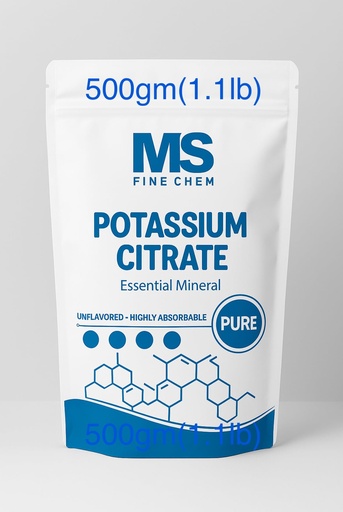 [BRSREYA6BAPGCCYV] Potassium Citrate Powder – Essential Electrolyte Supplement for Hydration & Mineral Balance, Vegan Friendly, Supports Heart, Joint & Immune Health, 500 g